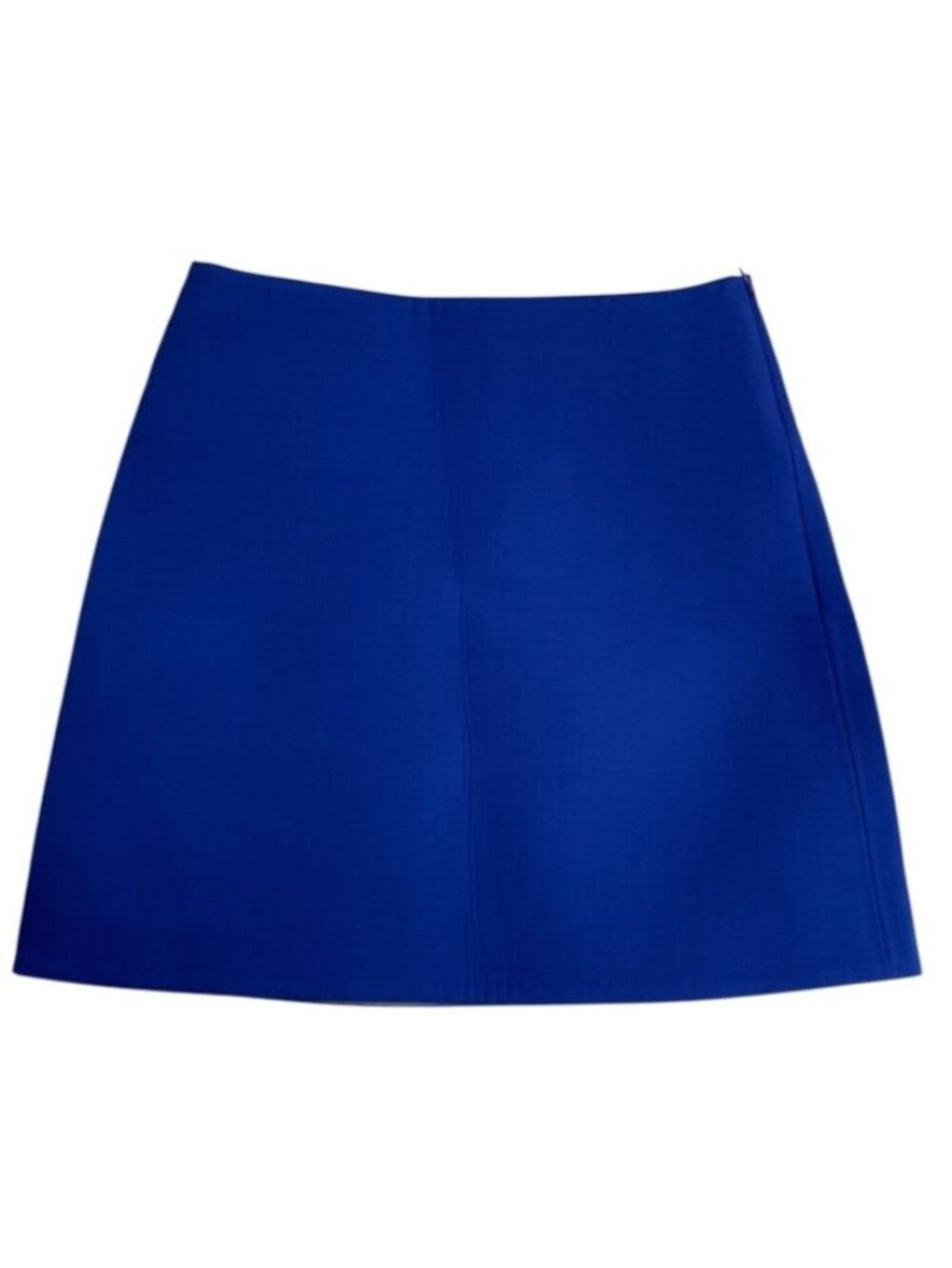 Louis Vuitton Mini Skirt A-Line Trapezoid Wool Polyurethane Silk Blue